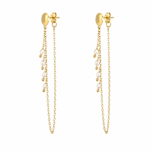 Load image into Gallery viewer, SE1064 18K Gold Plated double chain with mini–Fresh water pearls