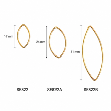 Load image into Gallery viewer, SE822 Elongated Open Oval shape 18K Gold Plated Earrings