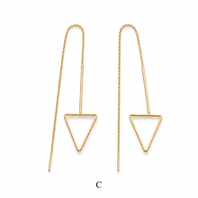 Load image into Gallery viewer, SE1052 Geometric Design 18K Gold Plated Thread Earrings