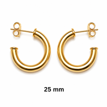 Load image into Gallery viewer, SE1033 5mm 18K Gold Plated Hoops