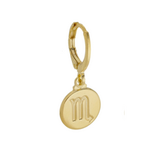 Load image into Gallery viewer, PDZ   Zodiac 18K Gold Plated Huggie Pendant