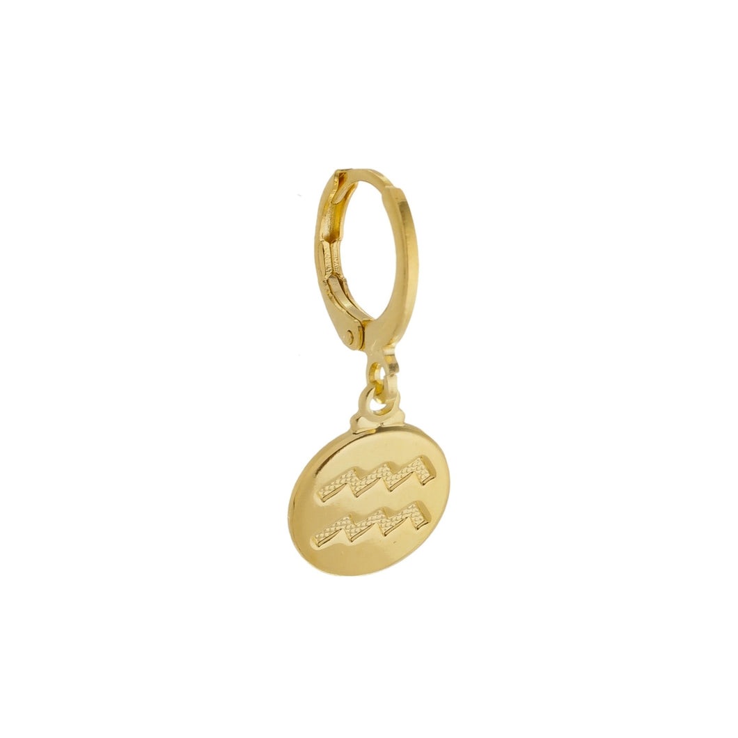 PDZ   Zodiac 18K Gold Plated Huggie Pendant