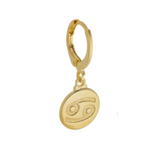 Load image into Gallery viewer, PDZ   Zodiac 18K Gold Plated Huggie Pendant