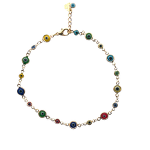 Load image into Gallery viewer, SA002(MT) Multi evil eye Ankle Bracelet