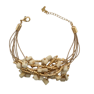 SB025MP Natural Fiber Bracelet with Mother of Pearl