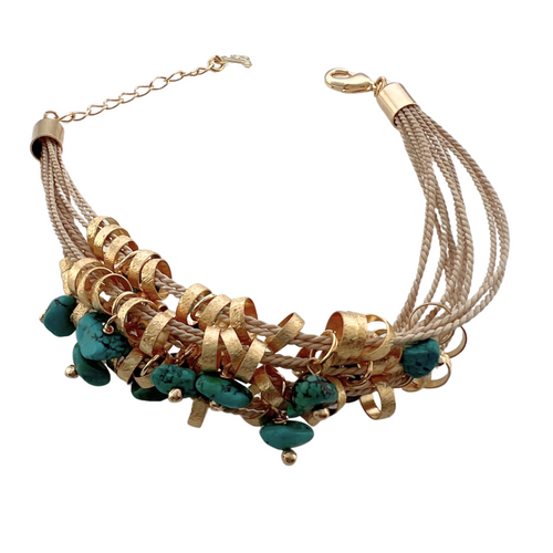 SB153TQ Natural Fiber Bracelet with Turquoise