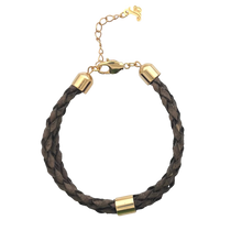 Load image into Gallery viewer, SB251 Brown Braided Leather Bracelet