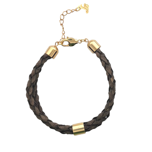 SB251 Brown Braided Leather Bracelet