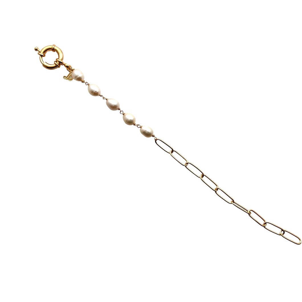 SB252FP 18K Gold Plated Bracelet with Fresh Water Pearls