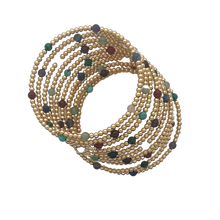 Load image into Gallery viewer, SB261 18K Gold Plated Spiral Bracelet with semi-precious Stones