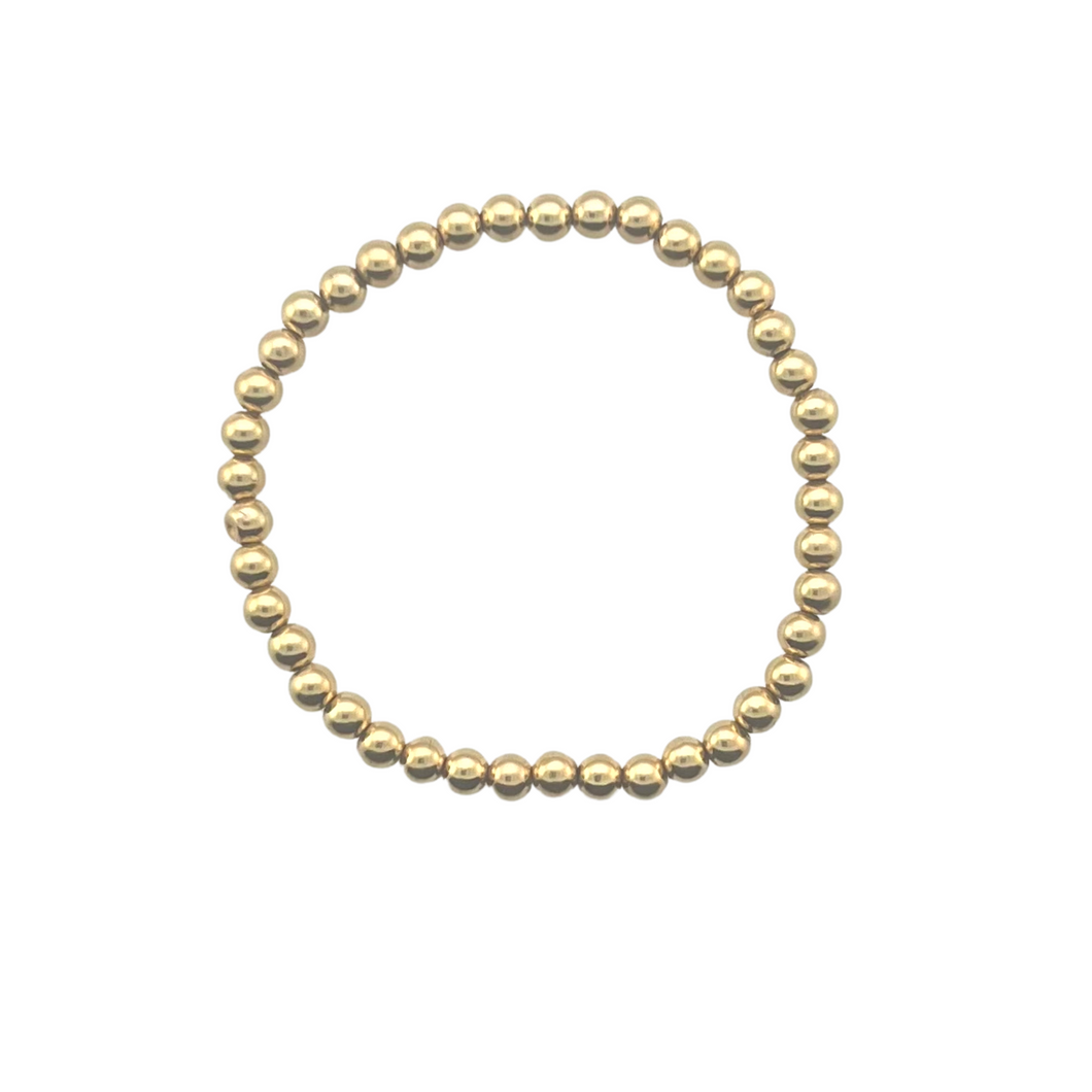 SB265B 5mm stretch 18K Gold Plated Bracelet