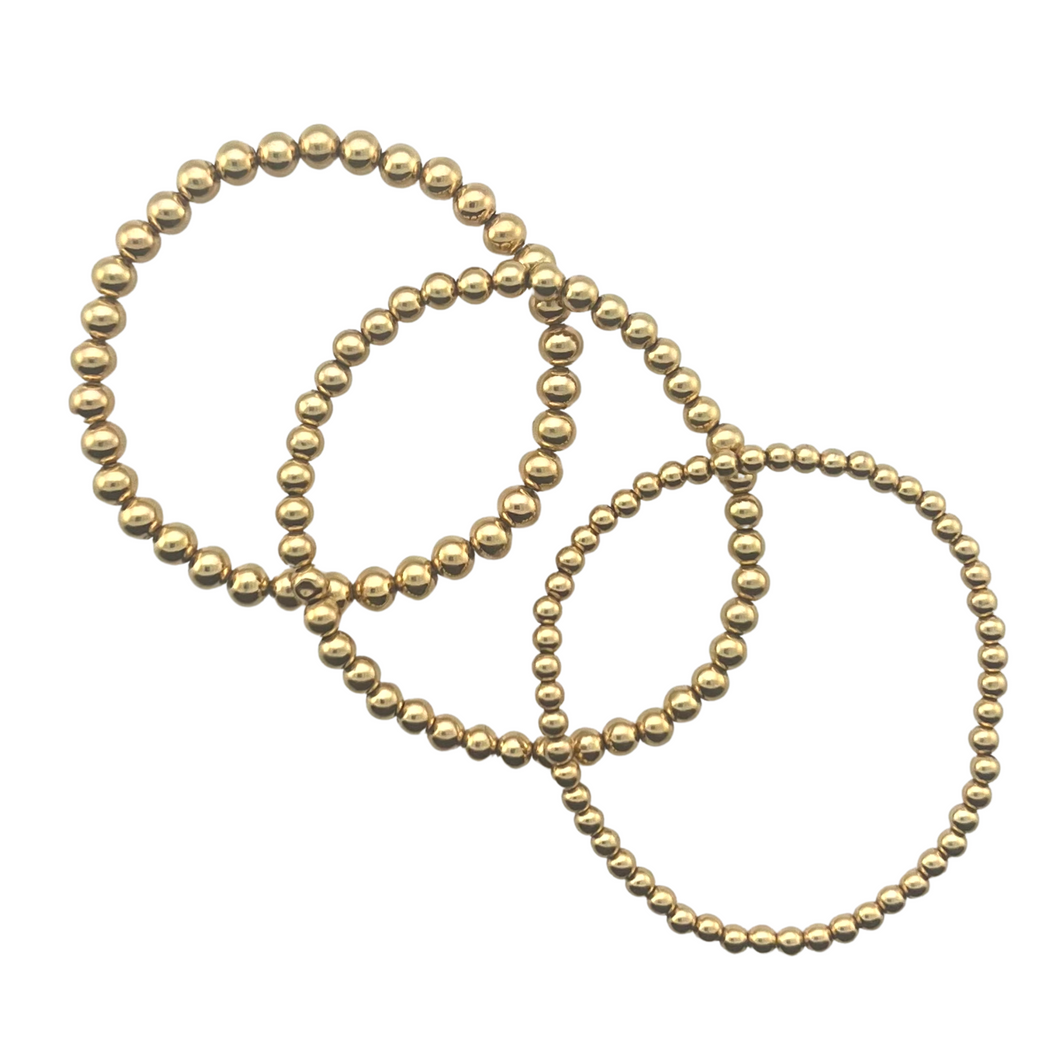 SB265D Set of 3 Gold Plated ball Bracelets