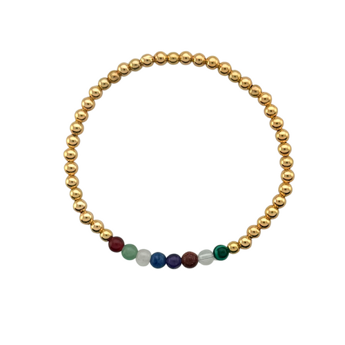 SB266 3mm 18K Gold Plated Stretchy Bracelet