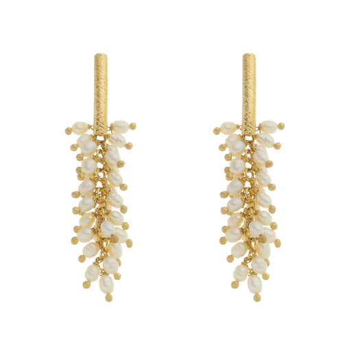 SE085FP 18k Gold Plated Earrings with Fresh Water Pearls