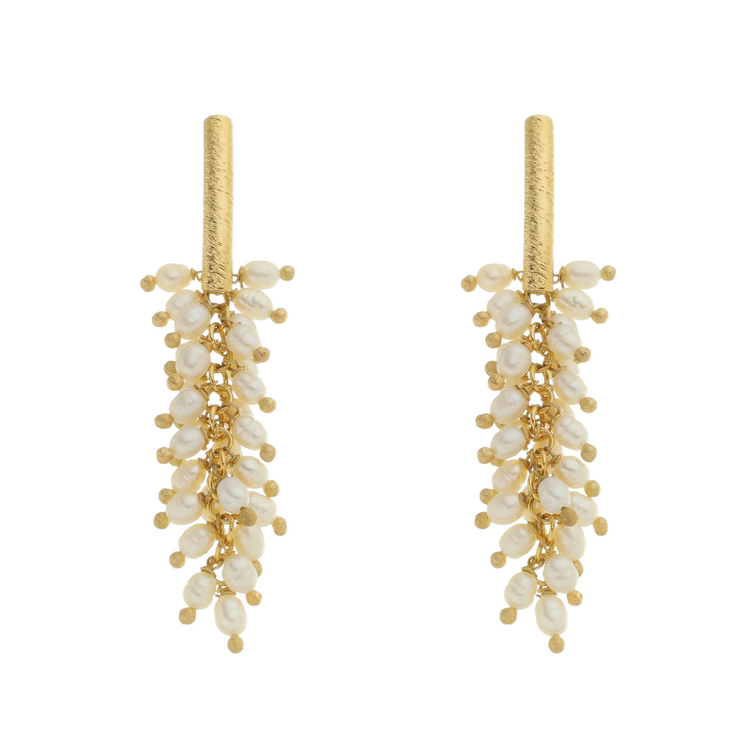 SE085FP 18k Gold Plated Earrings with Fresh Water Pearls