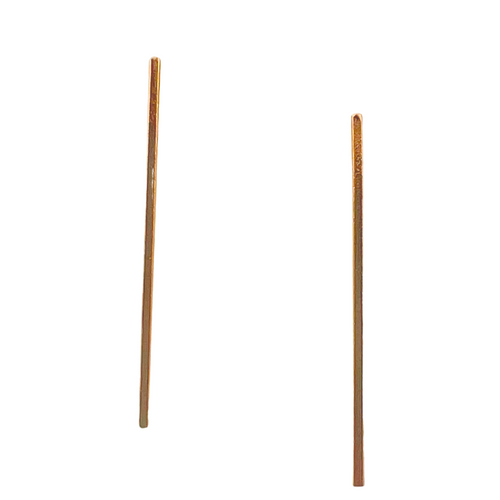 SE1003B 18K Gold Plated brushed long pin Earrings