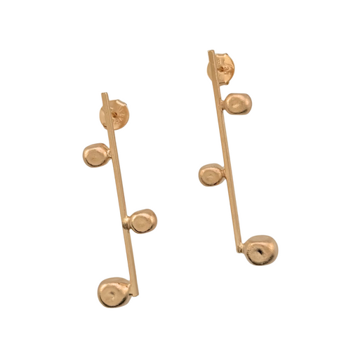 SE1004 Gold plated Pin and smashed balls Earrings