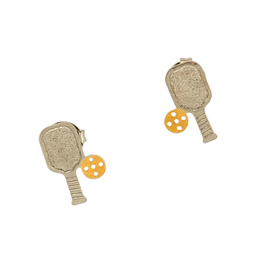 SN482A Single Pickleball Paddle Platinum Plated Necklace