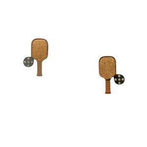SN481B "Two Paddles" 18K Gold Plated Pickleball Necklace