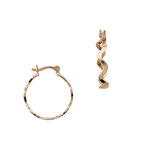 Load image into Gallery viewer, SE1007A &quot;wavy&quot; 18K Gold Plated hoop