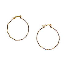 Load image into Gallery viewer, SE1007B &quot;wavy&quot; 18K Gold Plated Hoop