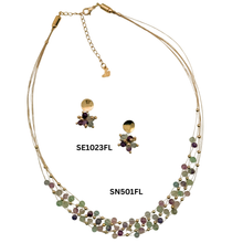 Load image into Gallery viewer, SN501FL hand woven Necklace with 4mm fluorite stones