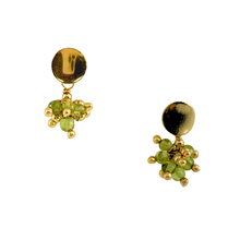 Load image into Gallery viewer, SE1023PD 18K Gold Plated Earrings with Peridot stones