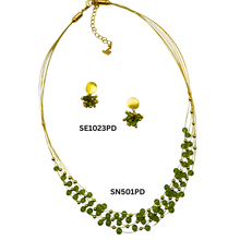 Load image into Gallery viewer, SN501PD Hand woven Necklace with 4mm Peridot stones