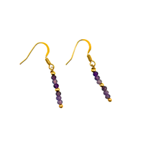 Load image into Gallery viewer, SE1024AM 18K Gold Plated Earrings with Amethyst stones