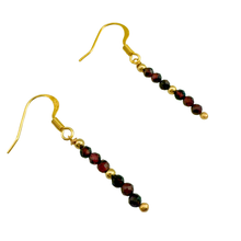 Load image into Gallery viewer, SE1024GA 18K Gold Plated Earring with Garnet stones