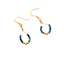 Load image into Gallery viewer, SE1025AZ 18K Gold Plated Earrings with Lapis Lazuli Stones