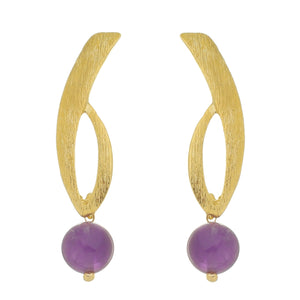 SE266AM 18k Gold Plated Earrings with Amethyst