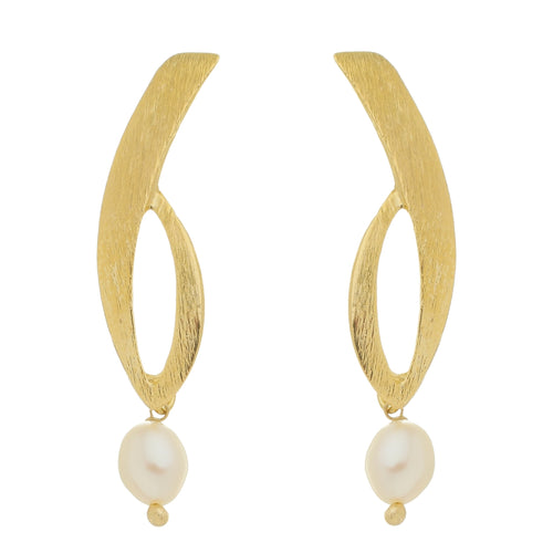 SE266FP 18k Gold Plated Earrings with Fresh Water Pearls