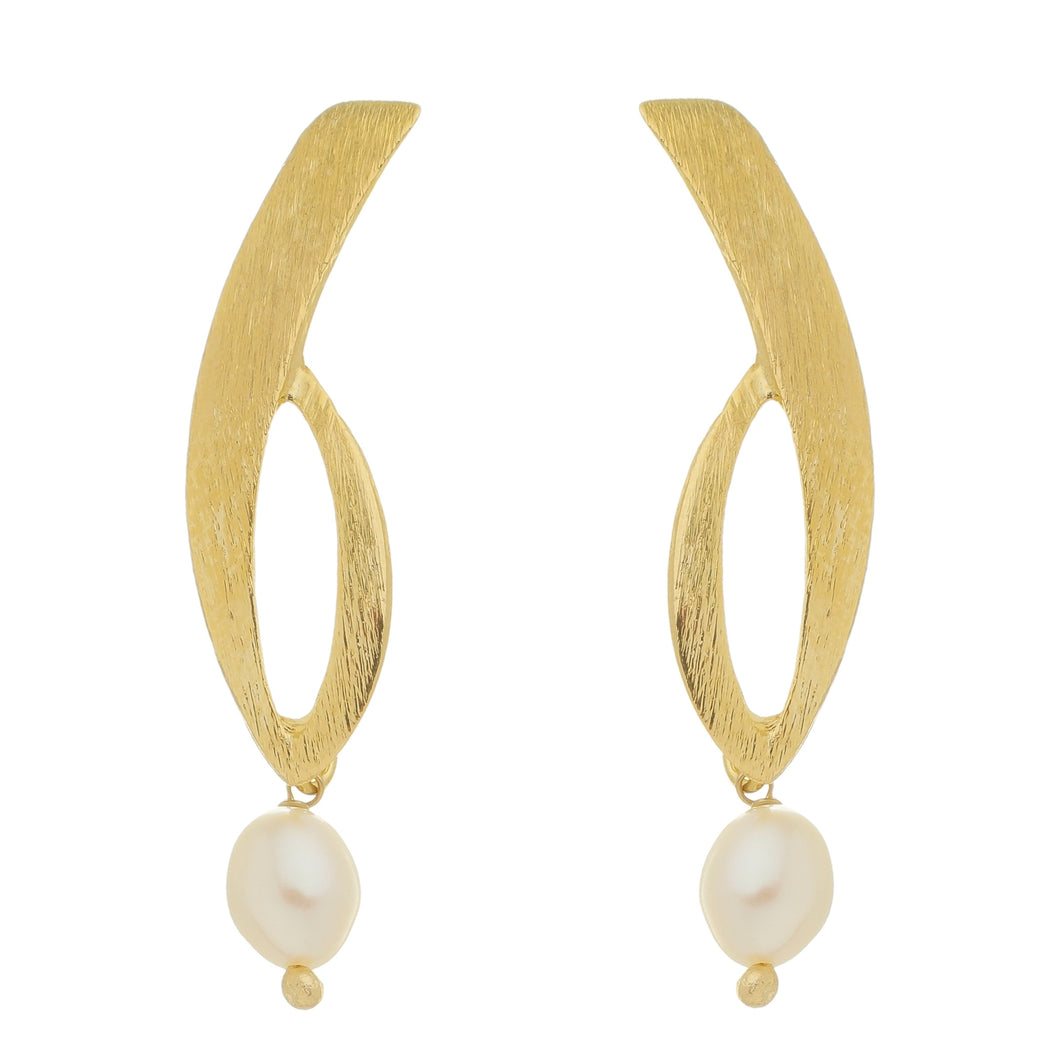 SE266FP 18k Gold Plated Earrings with Fresh Water Pearls