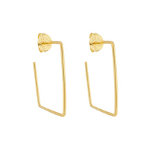 Load image into Gallery viewer, SE708MD 18k Gold Plated Square Hoops
