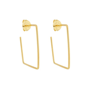 SE708MD 18k Gold Plated Square Hoops