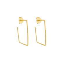 Load image into Gallery viewer, SE708SM 18k Gold Plated Square Hoops