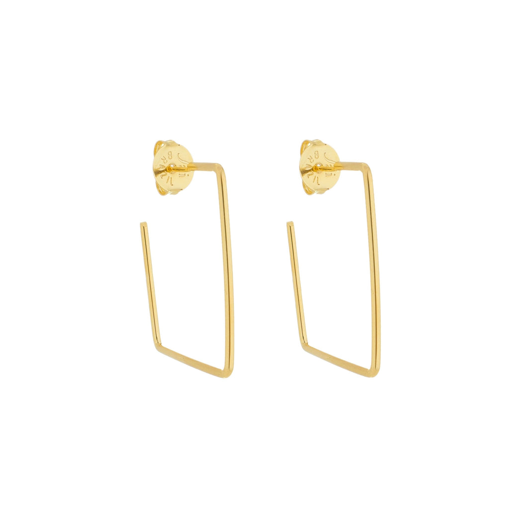 SE708SM 18k Gold Plated Square Hoops