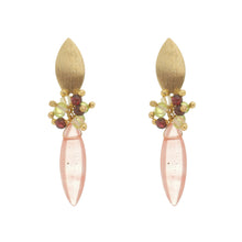 Load image into Gallery viewer, SE740CH Cherry Quartz and Gold Earrings