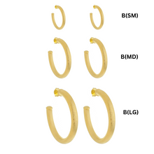Load image into Gallery viewer, SE759BLG 18k Gold Plated Hoops