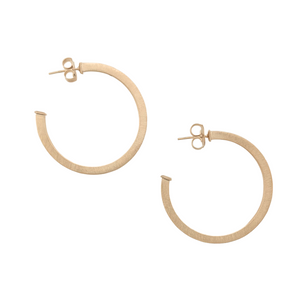 SE762BXS 18K Gold Plated Brushed "square tube" hoops