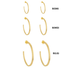 Load image into Gallery viewer, SE762BLG Gold Plated Hoops