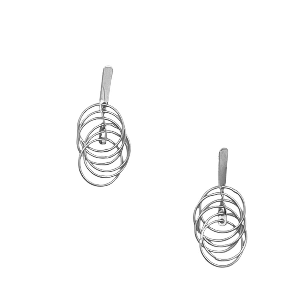 SE772XS(SS) Many-Lopped Stainless Steel Earrings
