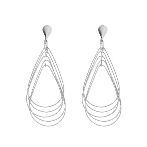 SE775(SS) Many-Looped Stainless Steel Earrings