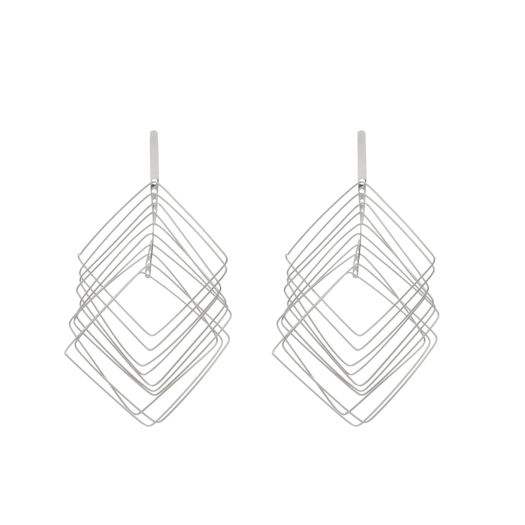 SE776(SS) Many-Looped Stainless Steel Earrings