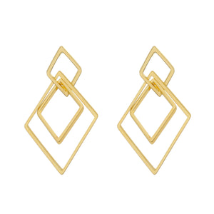 SE781 18K Gold Plated "Trapezoid" Earrings