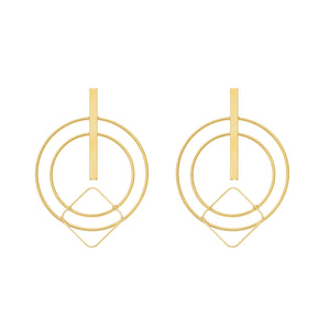 SE785 "Geometric " 18K Gold Plated Earrings