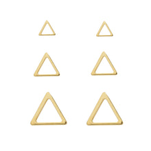 Load image into Gallery viewer, SE797D Set of 3 sizes of triangle studs 18K Gold Plated Earrings