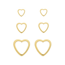 Load image into Gallery viewer, SE798D Set of 3 sizes of &quot;heart&quot; Studs