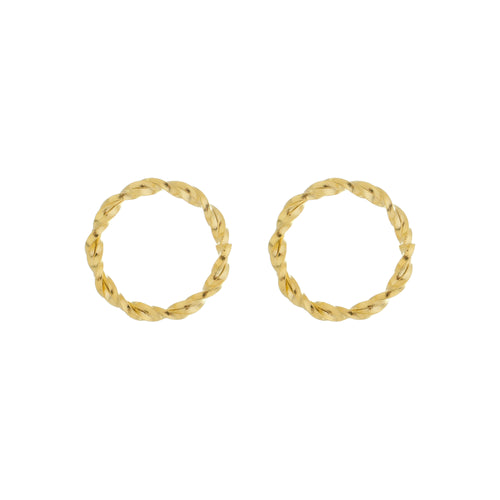 SE801A 18k Gold Plated twist braided Earrings